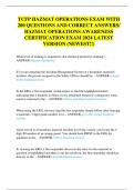 TCFP HAZMAT AWARENESS / TCFP HAZMAT OPERATIONS EXAM S BUNDLE TEST BANK WITH 1100+ ACTUAL  EXAM QUESTIONS AND CORRECT ANSWERS (100% CORRECT ANSWERS)/ HAZMAT OPS EXAM 2024 (BRAND NEW!!)