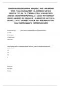 COMERCIAL DRIVERS LICENSE (CDL) CDL 2 AND 3 AIR BREAKS  TESTS, TEXAS CDL FULL TEST, CDL COMBINED VEHICLE  PRACTISE TEST, NC CDL COMBINATIONAL VEHICLES TESTS AND CDL COMBINATIONAL VEHICLES| EXAMS WITH CORRECT  VERIFID ANSWERS. ALL GRADED A | GUARANTEED SUC