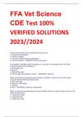 2024 LATEST FFA Vet Science CDE Test 100% VERIFIED SOLUTIONS 