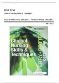 Test Bank For Clinical Nursing Skills and Techniques 9th Edition by Anne Griffin Perry, Patricia A. Potter | Complete Guide A+