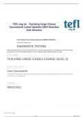 TEFL.org.uk - Teaching Large Classes Coursework Latest Updates 2023 Question