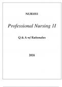 NUR1011 PROFESSIONAL NURSING II EXAM Q & A 2024.