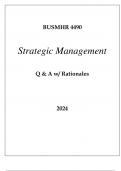 BUSMHR 4490 STRATEGIC MANAGEMENT EXAM Q & A 2024