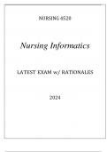 NURSING 4520 NURSING INFORMATICS EXAM Q & A 2024.