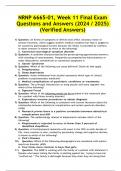 NRNP 6665-01, Week 11 Final Exam WALDEN UNIVERSITY || OVER 100 Questions and Answers (2024 / 2025) (Verified Answers)A+ GOLD RATED