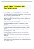 CCHT Exam Questions with Correct Answers 