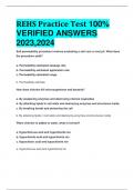 BEST ANSWERS REHS Practice Test 100%  VERIFIED ANSWERS  2023,2024