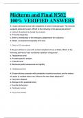 BEST REVIEW FOR Midterm and Final N582 100% VERIFIED ANSWERS