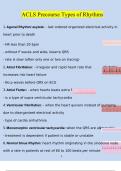 ACLS Pre-course Types of Rhythms | Questions with 100% Correct Answers | Verified | Updated 2024