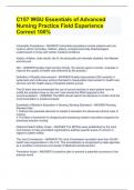 C157 WGU Essentials of Advanced Nursing Practice Field Experience Correct 100%