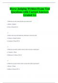 Horse Judging Written Exam Test  Questions with Correct Answers  Graded A+ 