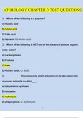 AP Biology chapter 3 test | Questions with 100% Correct Answers | Verified | Updated 2024