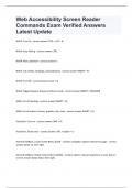 Web Accessibility Screen Reader Commands Exam Verified Answers Latest Update
