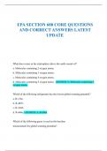 EPA SECTION 608 CORE QUESTIONS  AND CORRECT ANSWERS LATEST  UPDATE