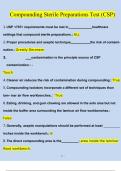 (CSP) Compounding Sterile Preparations Test | Questions with 100% Correct Answers | Verified | Updated 2024