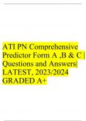 ATI PN Comprehensive Predictor Form A ,B & C | Questions and Answers| LATEST, 2023/2024 GRADED A+