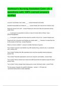 Hartman's Nursing Assistant Care- ch. 1 questions with 100% correct answers verified 