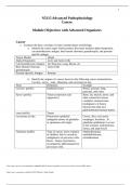 N5315 Advanced Pathophysiology Cancer Module Objectives with Advanced Organizers