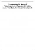 Test Bank for Pharmacology for Nurses A Pathophysiological Approach 6th Edition by Michael P. Adams; Norman Holland; Carol Quam Urban Chapter Included Complete Guide