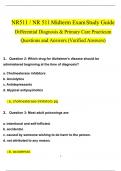 NR511 / NR 511 Midterm Exam Study Guide: Differential Diagnosis & Primary Care Practicum Questions and Answers (2024 / 2025) (Verified Answers)