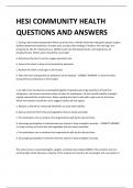 HESI COMMUNITY HEALTH  QUESTIONS AND ANSWERS