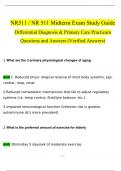 NR601 / NR 601 Midterm Exam Study Guide 2024: Primary Care of the Maturing & Aged Family Practicum, 300 Questions and Answers(Verified Answers)