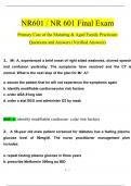 NR601 / NR 601 Final Exam 2024: Primary Care of the Maturing & Aged Family Practicum Questions and Answers(Verified Answers)