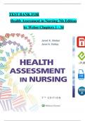 TEST BANK For Health Assessment in Nursing 7th Edition by Janet R Weber, Complete Chapters 1 - 34, Newest Version