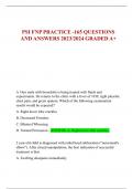 PSI FNP PRACTICE -165 QUESTIONS  AND ANSWERS 2023/2024 GRADED A+