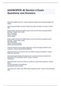 HAZWOPER 40 Section 4 Exam Questions and Answers