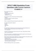 MNGT 4800 Simulation Exam Questions with Correct Answers  Graded A+ 