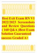 Hesi Exit Exam RN V1  2022/2023 Screenshots  and Review Questions  ( 160 Q&A )Best Exam  Solution Guaranteed  success Graded A+