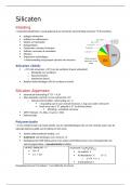 samenvatting  Silicaten (inleiding tot de mineralogie)