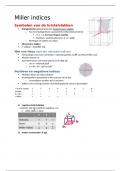 Samenvatting -  miller indices (Inleiding tot de mineralogie)