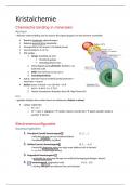 Samenvatting - Kristalchemie (inleiding tot de mineralogie)