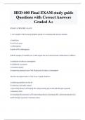 HED 400 Final EXAM study guide Questions with Correct Answers  Graded A+ 