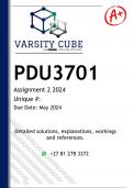 PDU3701 Assignment 2 (ANSWERS) 2024 - DISTINCTION GUARANTEED