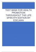 TEST BANK FOR HEALTH PROMOTION THROUGHOUT THE LIFE SPAN 9TH EDITION BY EDELMAN