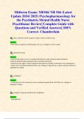 Midterm Exams: NR546/ NR 546 (ALL BEST RATED Latest Updates 2024/ 2025 STUDY BUNDLE WITH COMPLETE SOLUTIONS) Psychopharmacology for the Psychiatric-Mental Health Nurse Practitioner Reviews| Questions and Verified Answers| 100% Correct- Chamberlain