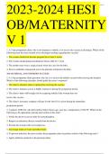 2023-2024 HESI OB/MATERNITY V 1