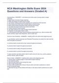 HCA Washington Skills Exam 2024 Questions and Answers (Graded A)