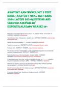 Anatomy and physiology 2 test bank| Anatomy final test bank 2024 LATEST 200+QUESTIONS AND VERIFIED ANSWERS BY experts|already graded a+