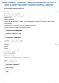 NR-441: | NR 441 COMMUNITY HEALTH NURSING EXAM 1 {A} WITH 100% CORRECT MARKING SCHEME /VERIFIED ANSWERS