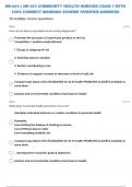 NR-441: | NR 441 COMMUNITY HEALTH NURSING EXAM 1 {F} WITH 100% CORRECT MARKING SCHEME /VERIFIED ANSWERS