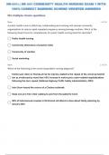 NR-441: | NR 441 COMMUNITY HEALTH NURSING EXAM 1 {H} WITH 100% CORRECT MARKING SCHEME /VERIFIED ANSWERS