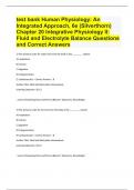 test bank Human Physiology An Integrated Approach, 6e (Silverthorn) Chapter 20 Integrative Physiology