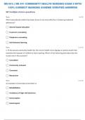 NR-441: | NR 441 COMMUNITY HEALTH NURSING EXAM 2 {F} WITH 100% CORRECT MARKING SCHEME /VERIFIED ANSWERS