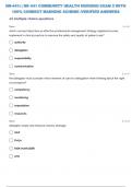 NR-441: | NR 441 COMMUNITY HEALTH NURSING EXAM 2 {G} WITH 100% CORRECT MARKING SCHEME /VERIFIED ANSWERS