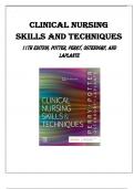 Clinical Nursing Skills and Techniques 11th Edition by by Anne G. Perry , Patricia A. Potter , Wendy R. Ostendorf, Nancy Laplante ISBN- 978-0443107184 Test Bank Latest Verified Review 2024 Practice Questions and Answers for Exam Preparation, 100% Correct 