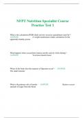 NFPT Nutrition Specialist Course Practice Test 1